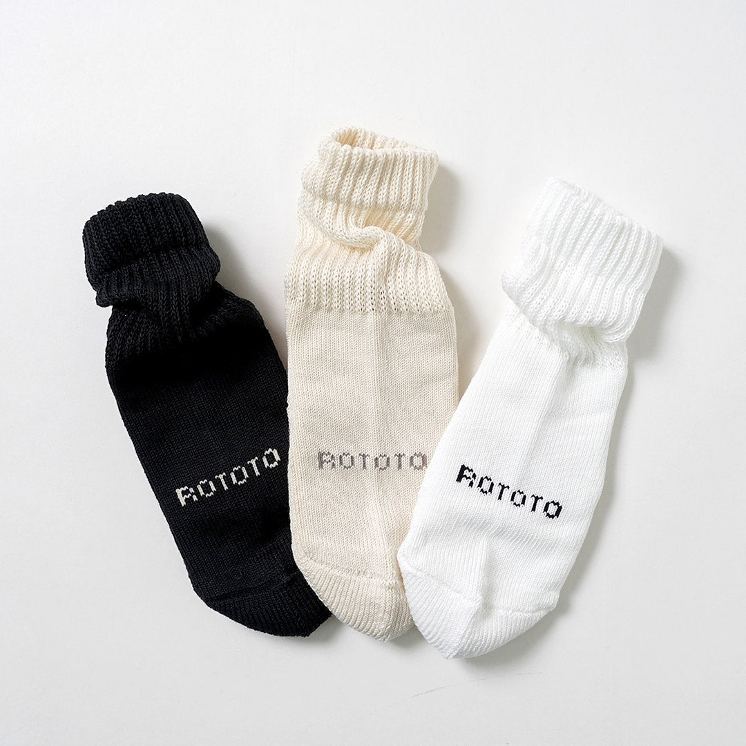 ROTOTO（ロトト） オーガニック デイリー 3パック ミニクルーソックス 日本製