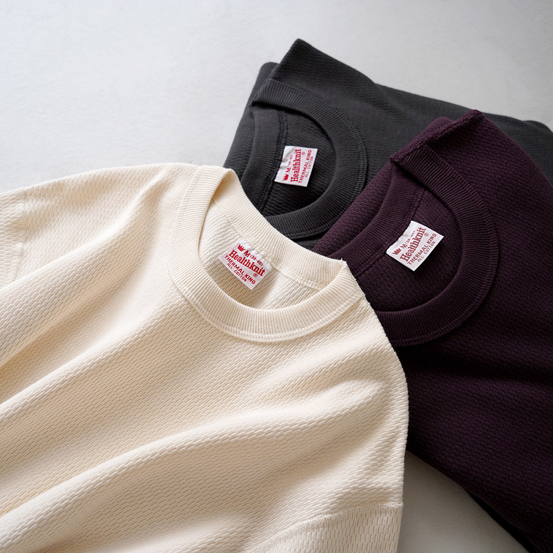HEALTHKNIT（ヘルスニット） サーマルキング ラッセル ハニカム クルーネック ロングスリーブ