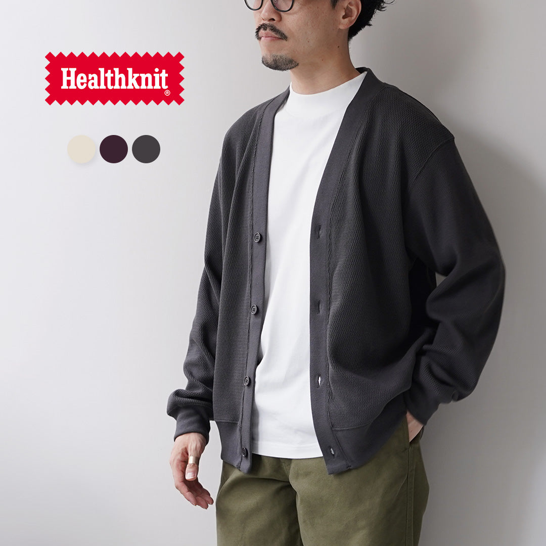 HEALTHKNIT（ヘルスニット） サーマルキング ラッセル ハニカム カーディガン ロングスリーブ