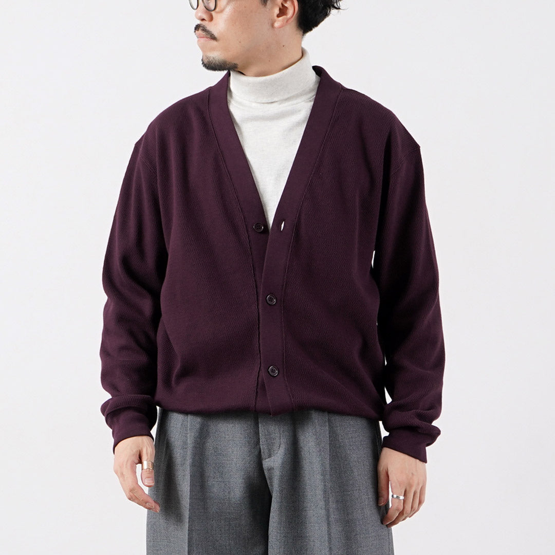 HEALTHKNIT（ヘルスニット） サーマルキング ラッセル ハニカム カーディガン ロングスリーブ