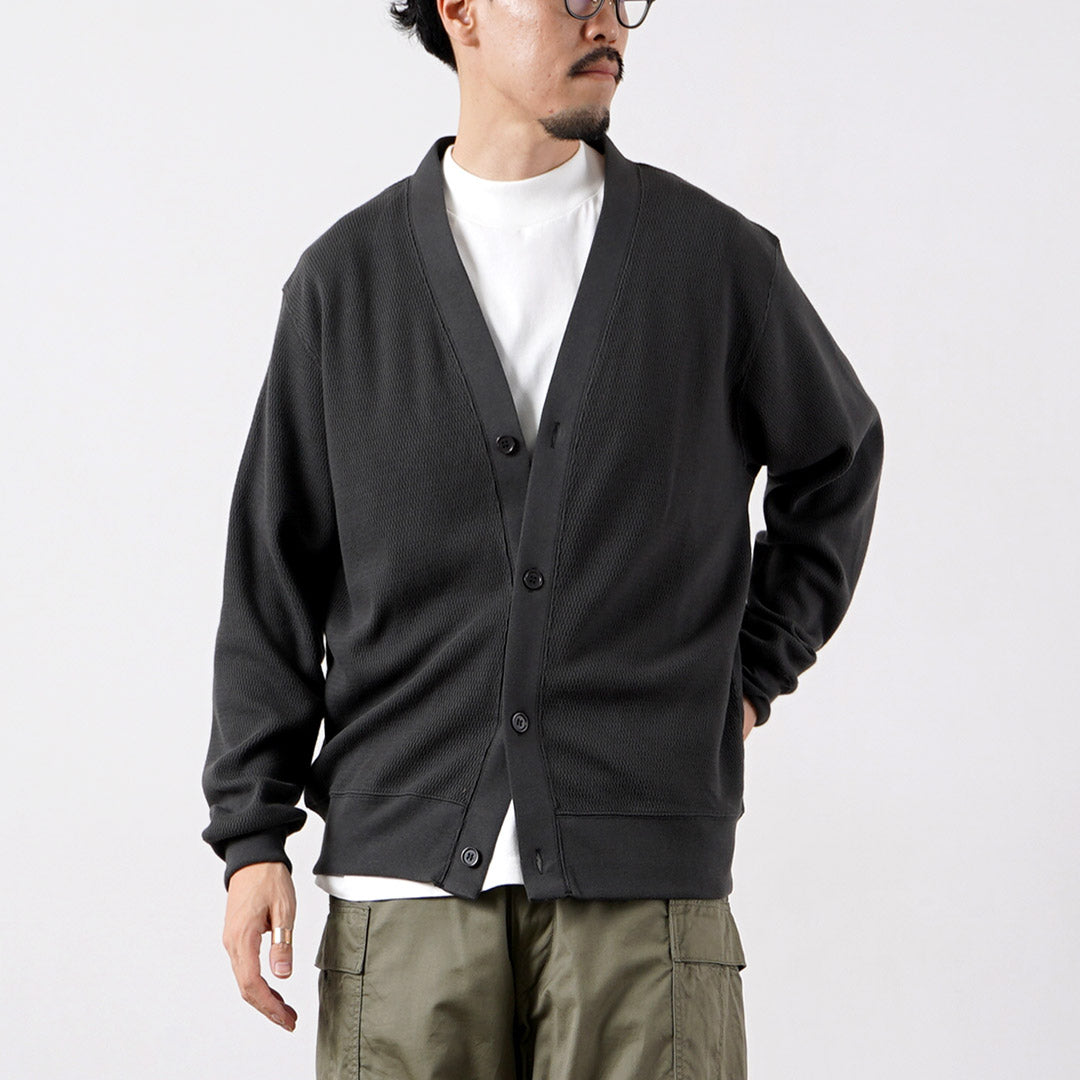 HEALTHKNIT（ヘルスニット） サーマルキング ラッセル ハニカム カーディガン ロングスリーブ