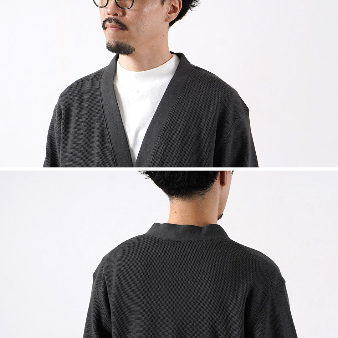 HEALTHKNIT（ヘルスニット） サーマルキング ラッセル ハニカム カーディガン ロングスリーブ