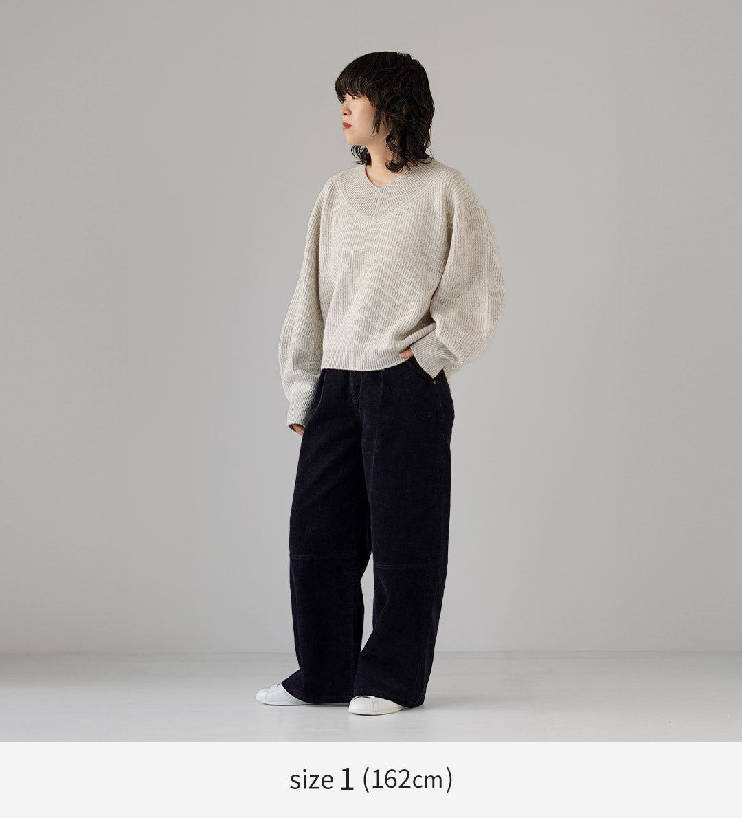 UNFIL（アンフィル） ウールコットン＆シルクネップ ニット プルオーバー 日本製