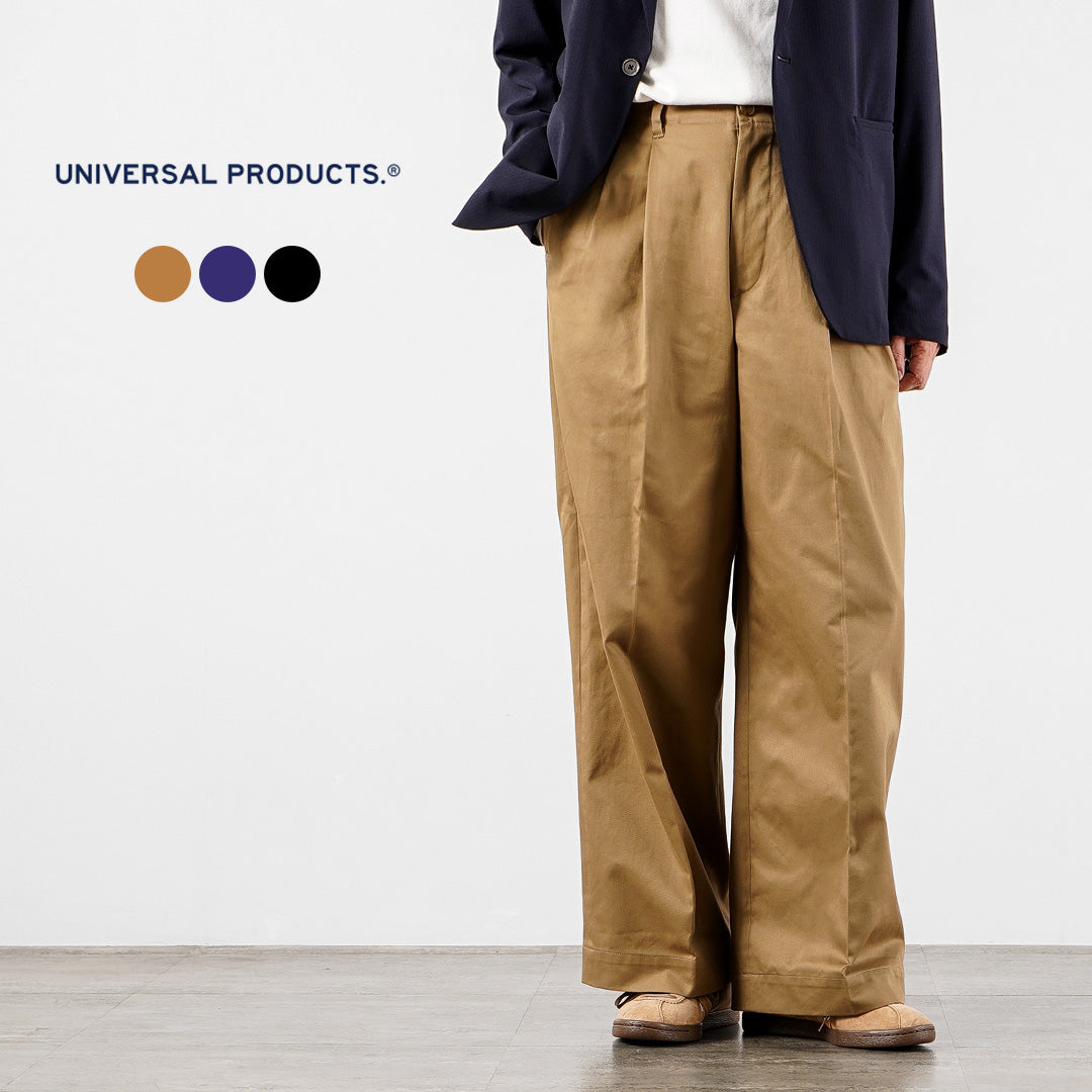 UNIVERSAL PRODUCTS.（ユニバーサルプロダクツ） 2タックワイドチノトラウザーズ 日本製