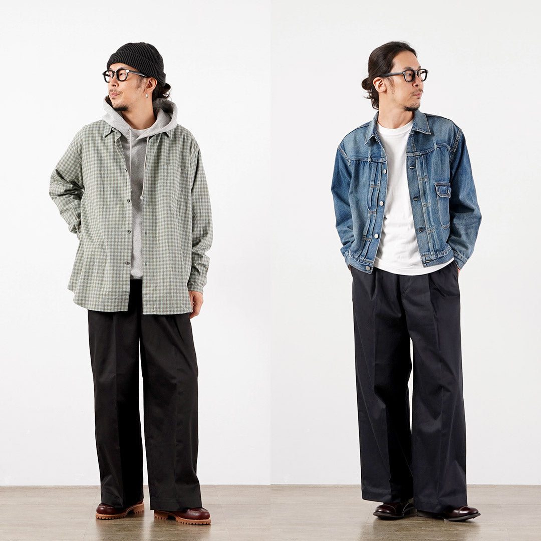 UNIVERSAL PRODUCTS.（ユニバーサルプロダクツ） 2タックワイドチノトラウザーズ 日本製