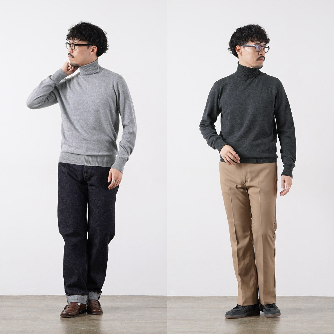 RINASCENTE（リナシェンテ） 12G シームレス タートルネックニット イタリアンキャッシュウール 日本製