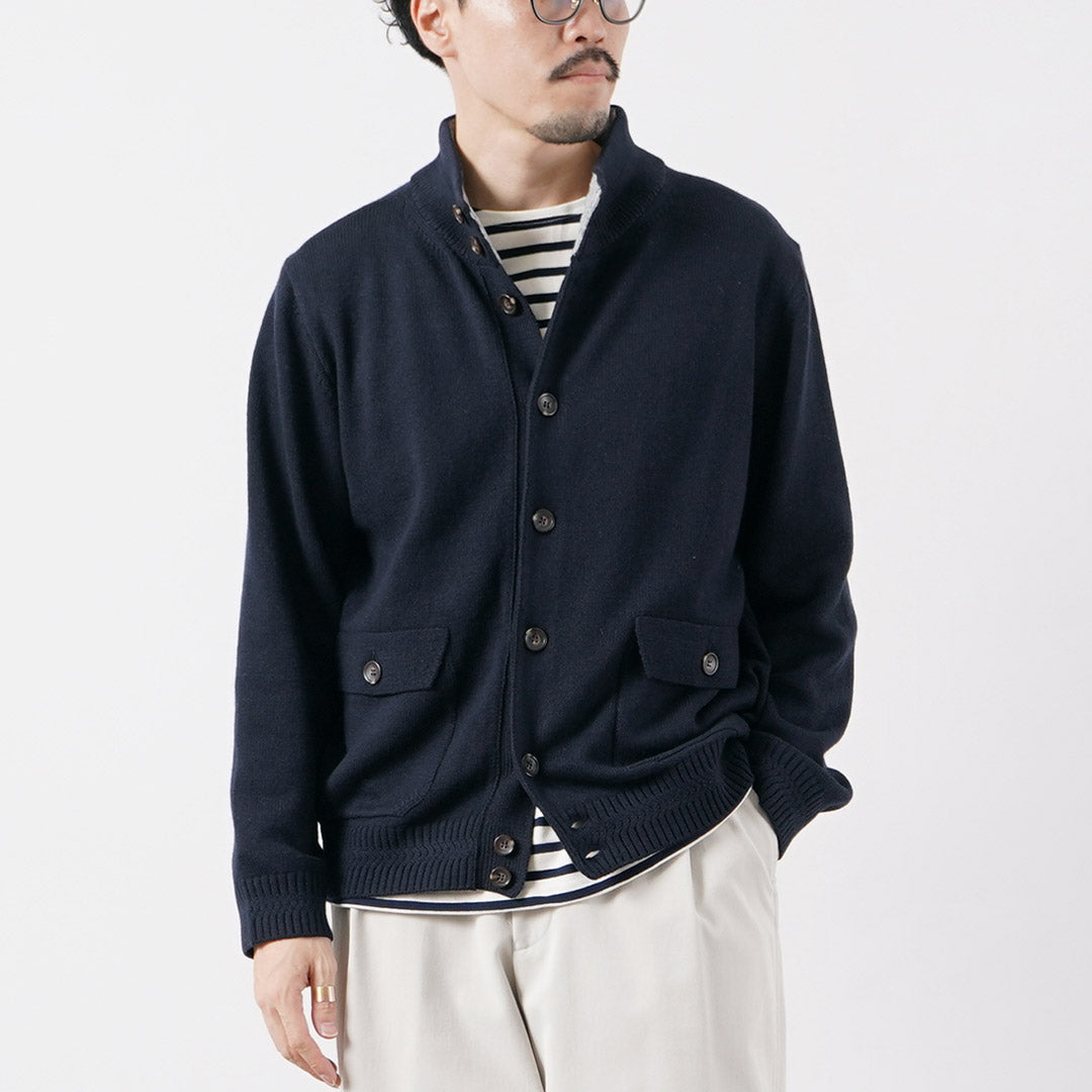 RINASCENTE（リナシェンテ） ウール スタンドカラー ニットジャケット 日本製
