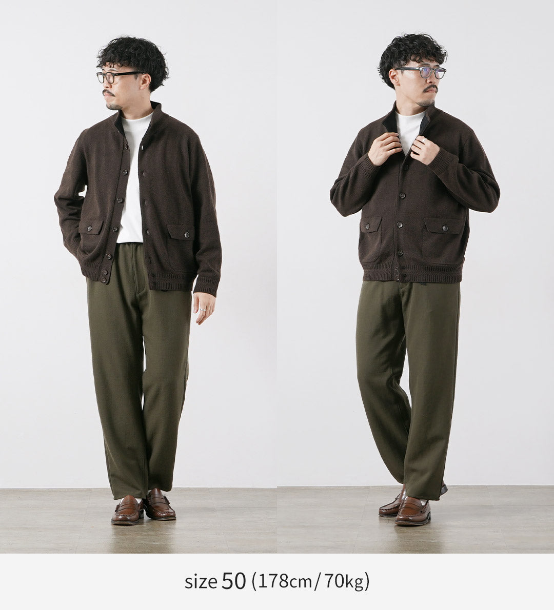 RINASCENTE（リナシェンテ） ウール スタンドカラー ニットジャケット 日本製