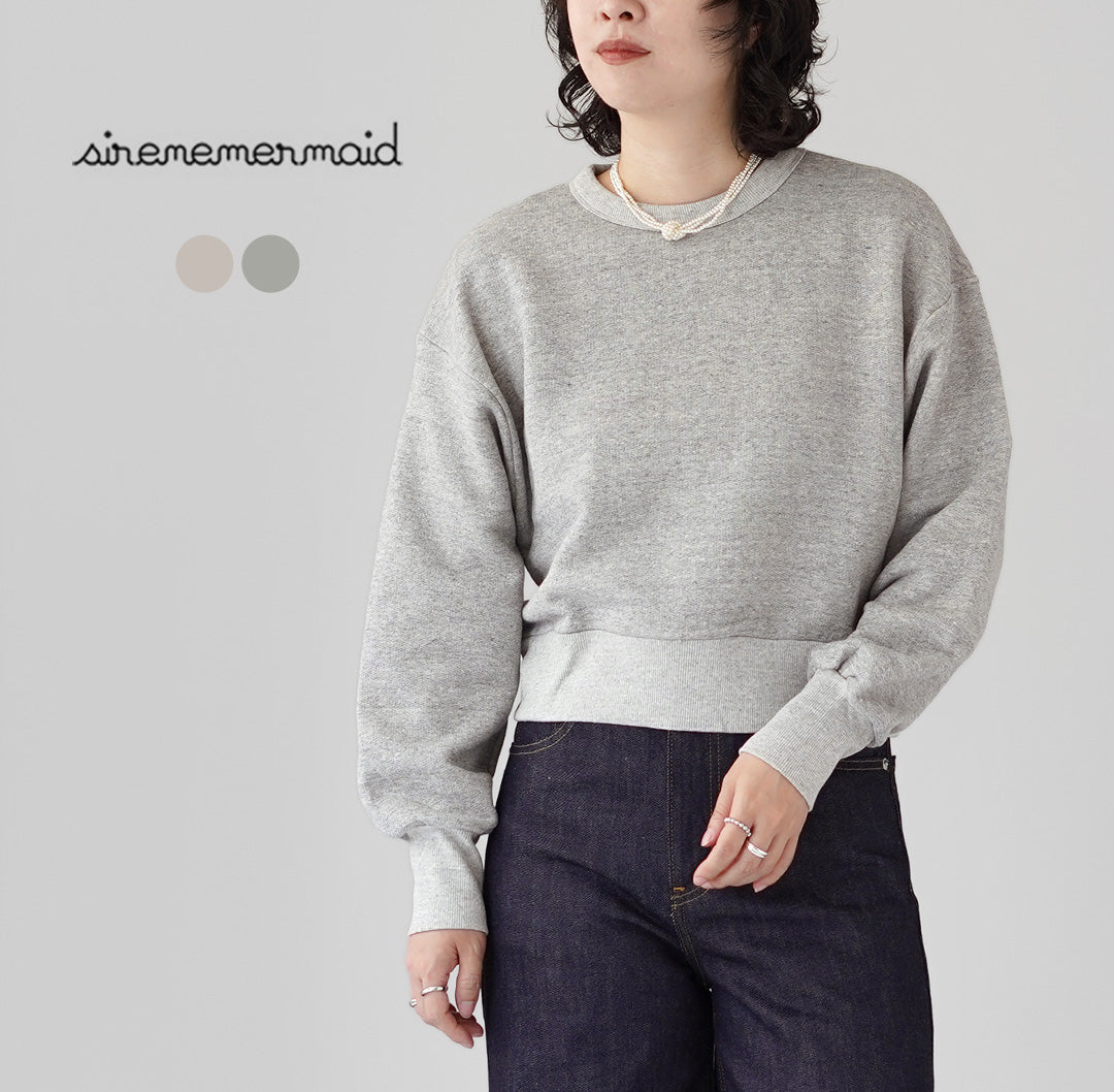 SIRENEMERMAID（シレーヌマーメイド） 30/7裏毛 クルーネック ボリューム袖 プルオーバー 日本製