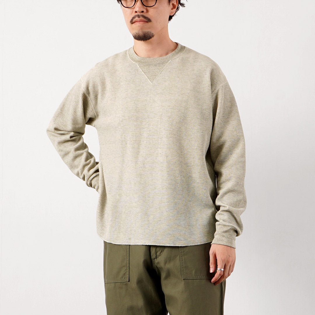 UNDYED（アンダイド） ワッフル ガゼットクルー Tシャツ 日本製