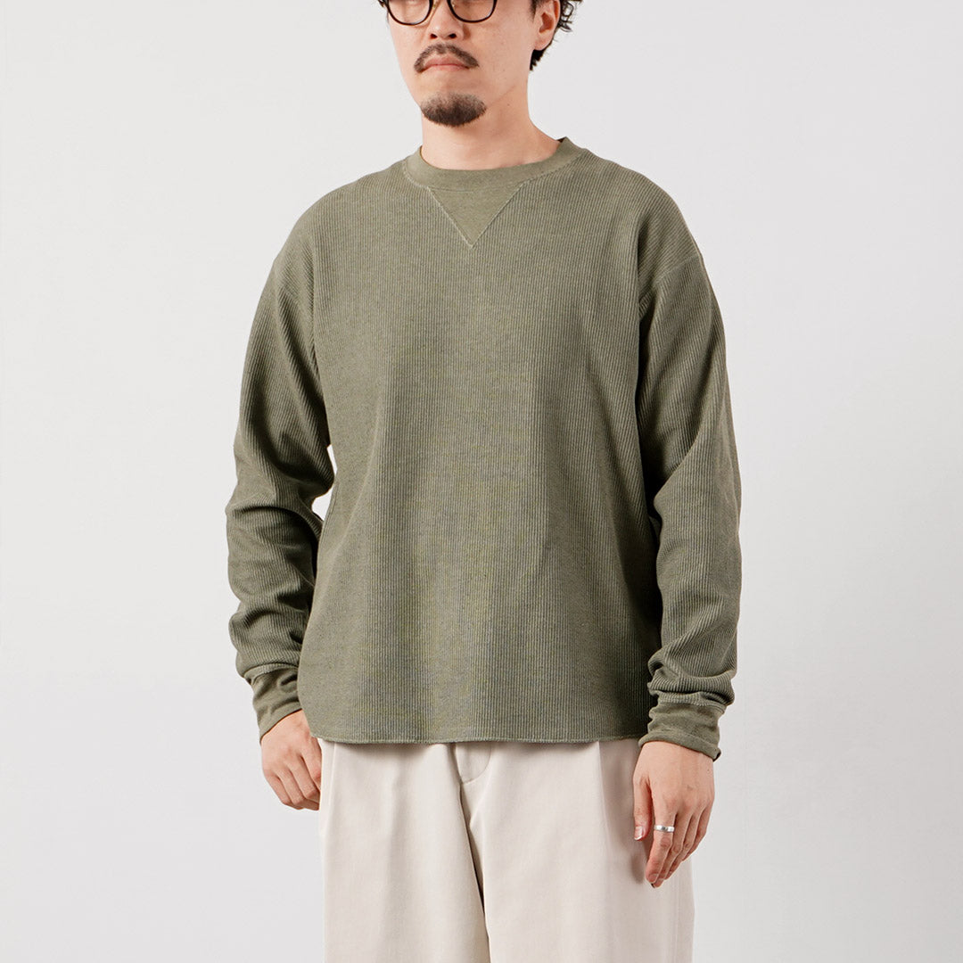 UNDYED（アンダイド） ワッフル ガゼットクルー Tシャツ 日本製