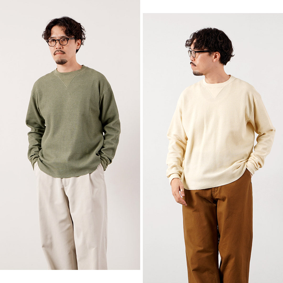 UNDYED（アンダイド） ワッフル ガゼットクルー Tシャツ 日本製
