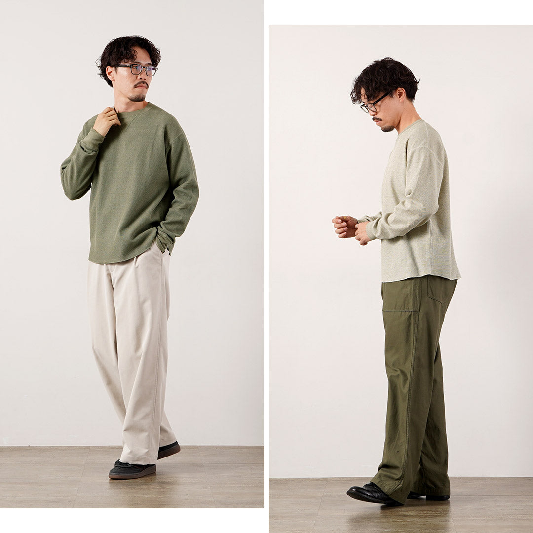 UNDYED（アンダイド） ワッフル ガゼットクルー Tシャツ 日本製