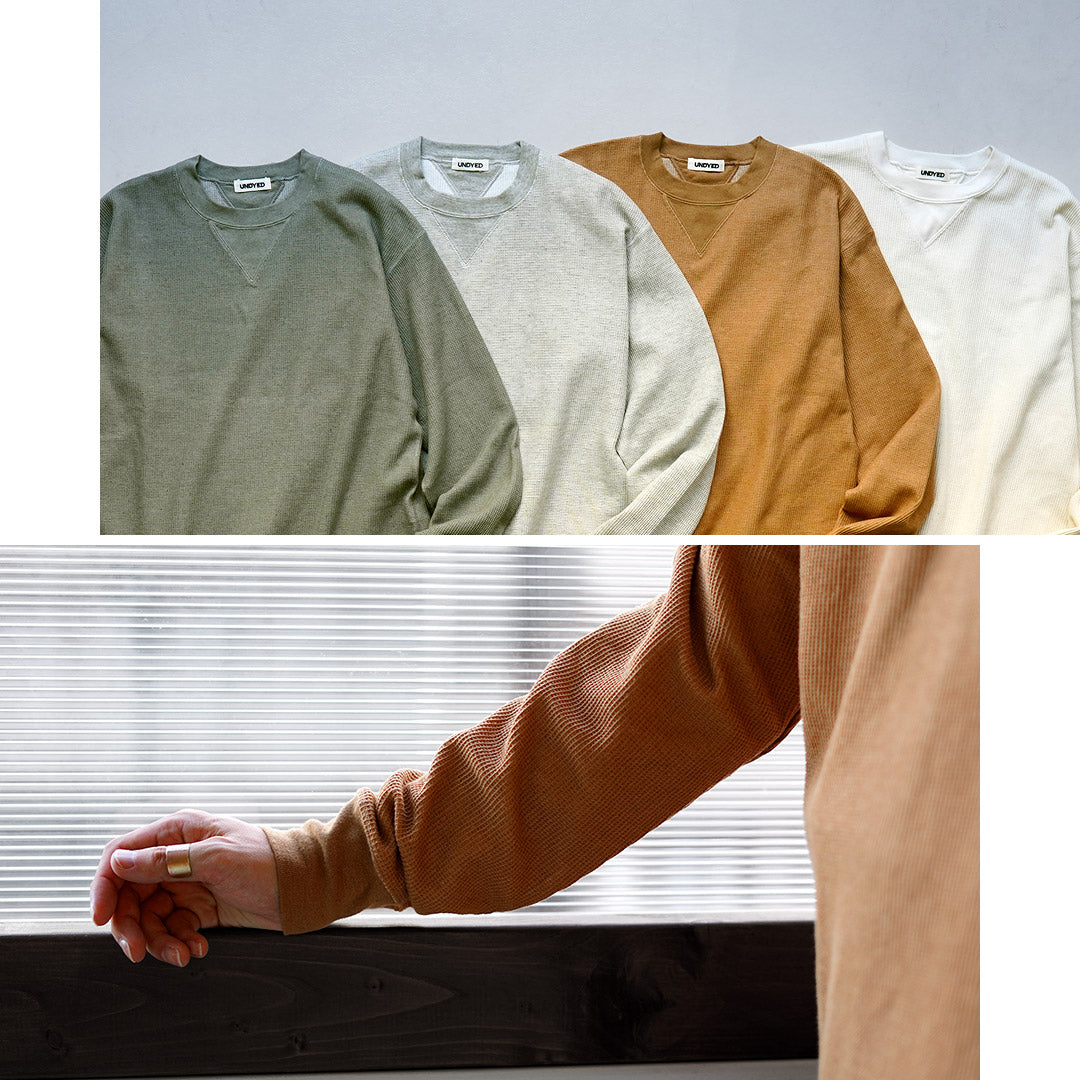 UNDYED（アンダイド） ワッフル ガゼットクルー Tシャツ 日本製