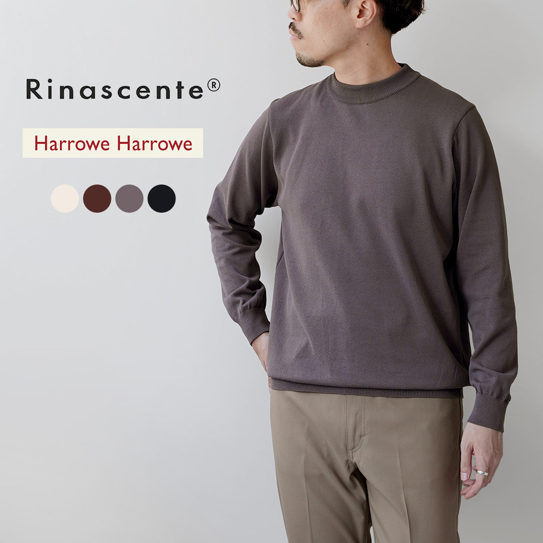 RINASCENTE（リナシェンテ） 別注 ハイブリッド ウォッシャブル 沼ネック ロングスリーブ ニットTシャツ 日本製
