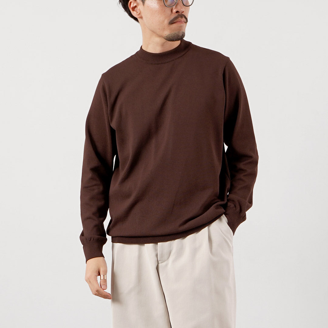 RINASCENTE（リナシェンテ） 別注 ハイブリッド ウォッシャブル 沼ネック ロングスリーブ ニットTシャツ 日本製