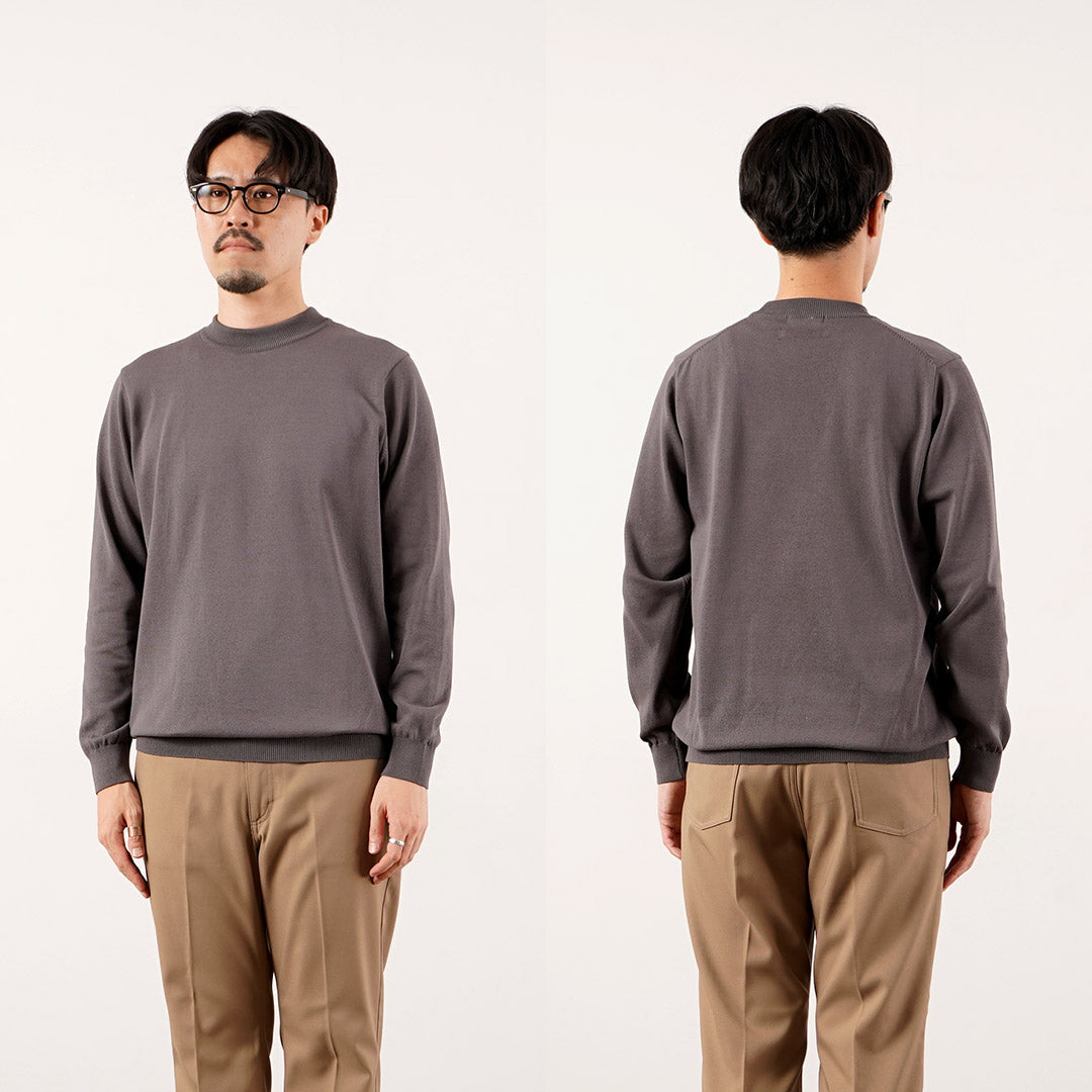 RINASCENTE（リナシェンテ） 別注 ハイブリッド ウォッシャブル 沼ネック ロングスリーブ ニットTシャツ 日本製