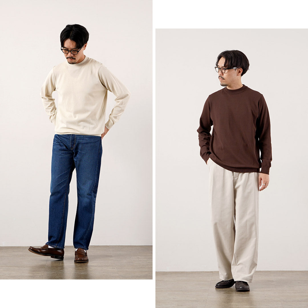 RINASCENTE（リナシェンテ） 別注 ハイブリッド ウォッシャブル 沼ネック ロングスリーブ ニットTシャツ 日本製