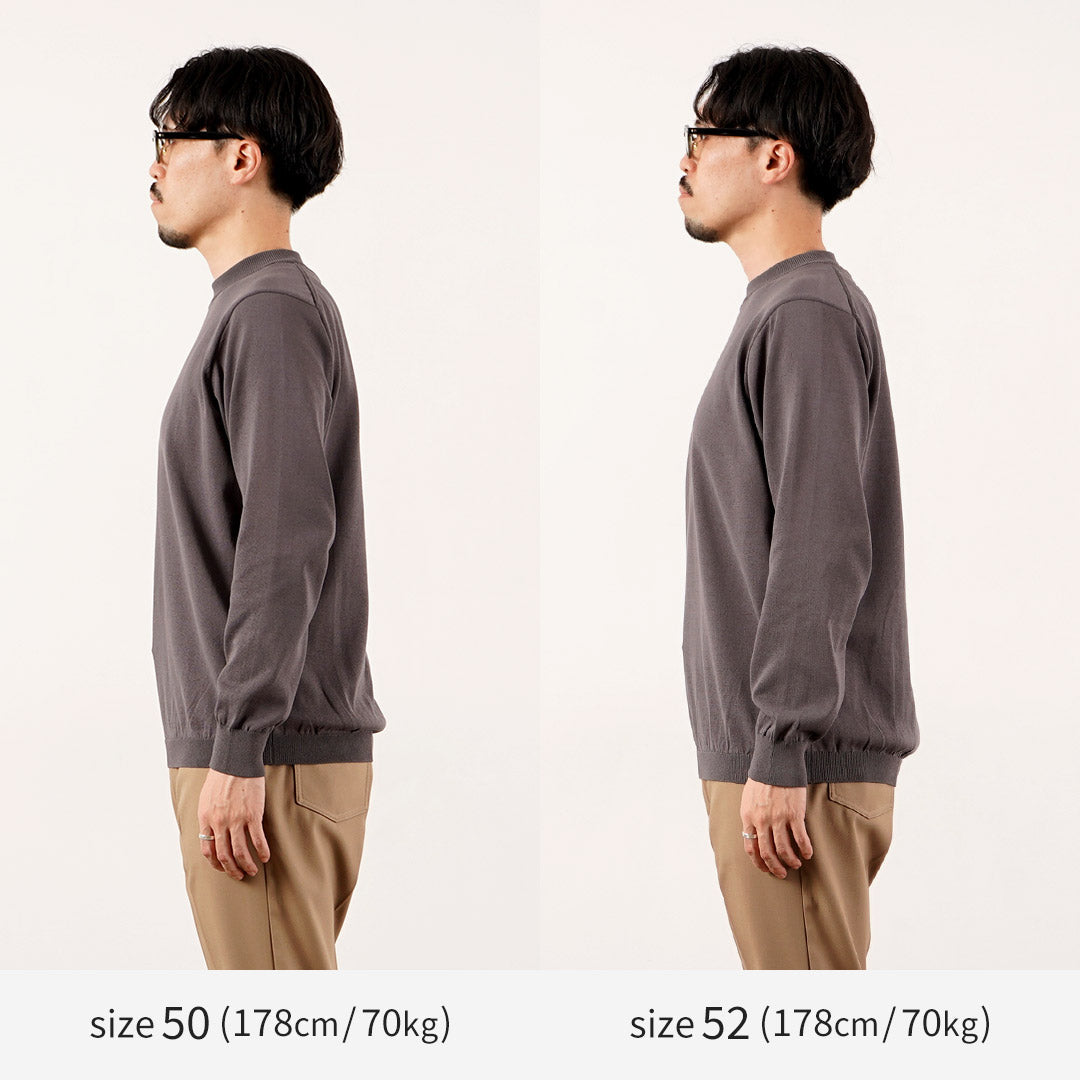 RINASCENTE（リナシェンテ） 別注 ハイブリッド ウォッシャブル 沼ネック ロングスリーブ ニットTシャツ 日本製