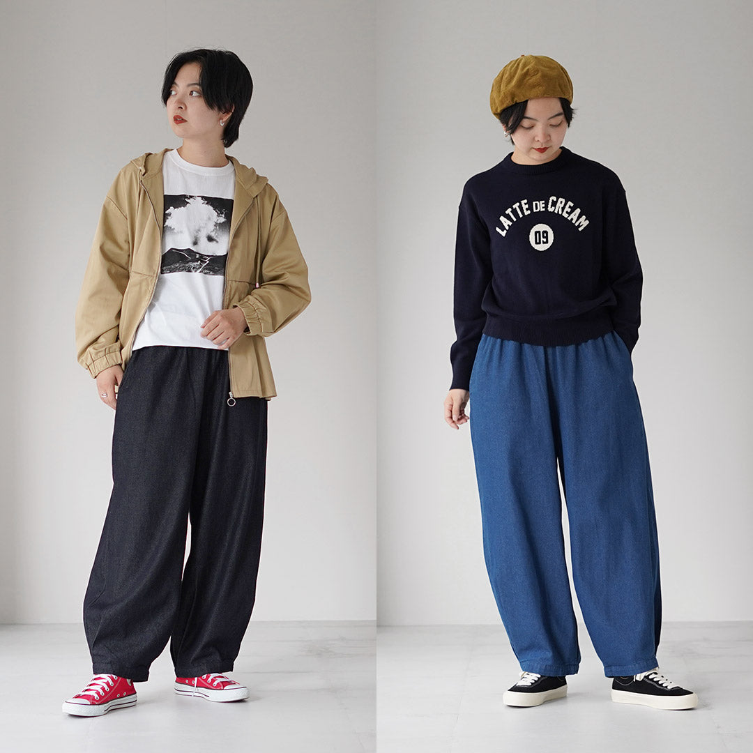 MAO MADE（マオメイド） T/Cデニム サイドタックバルーン パンツ