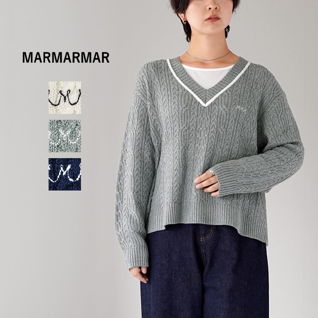 MARMARMAR（マーマーマー） ケーブルニット ワイドプルオーバー