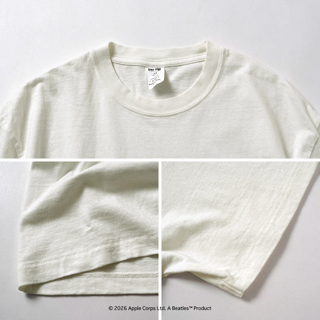 FREE RAGE（フリーレイジ） ビートルズ×フリーレイジ ラストレコーディング リサイクルコットン ショートスリーブTシャツ 日本製