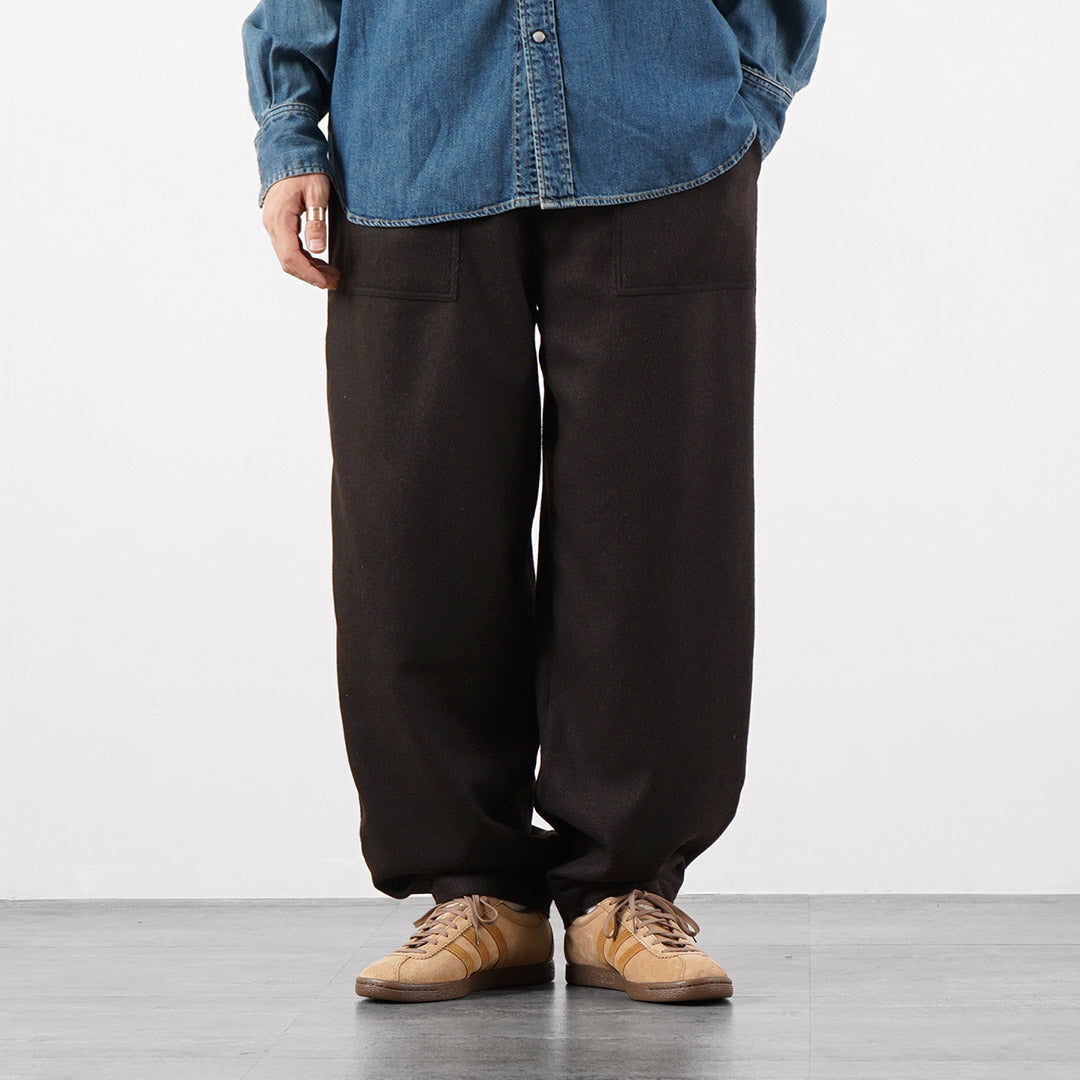 KEMA DESIGNS（ケマデザインズ） カシミアカルゼ ワイドテーパード ベイカーイージーパンツ ウール 日本製