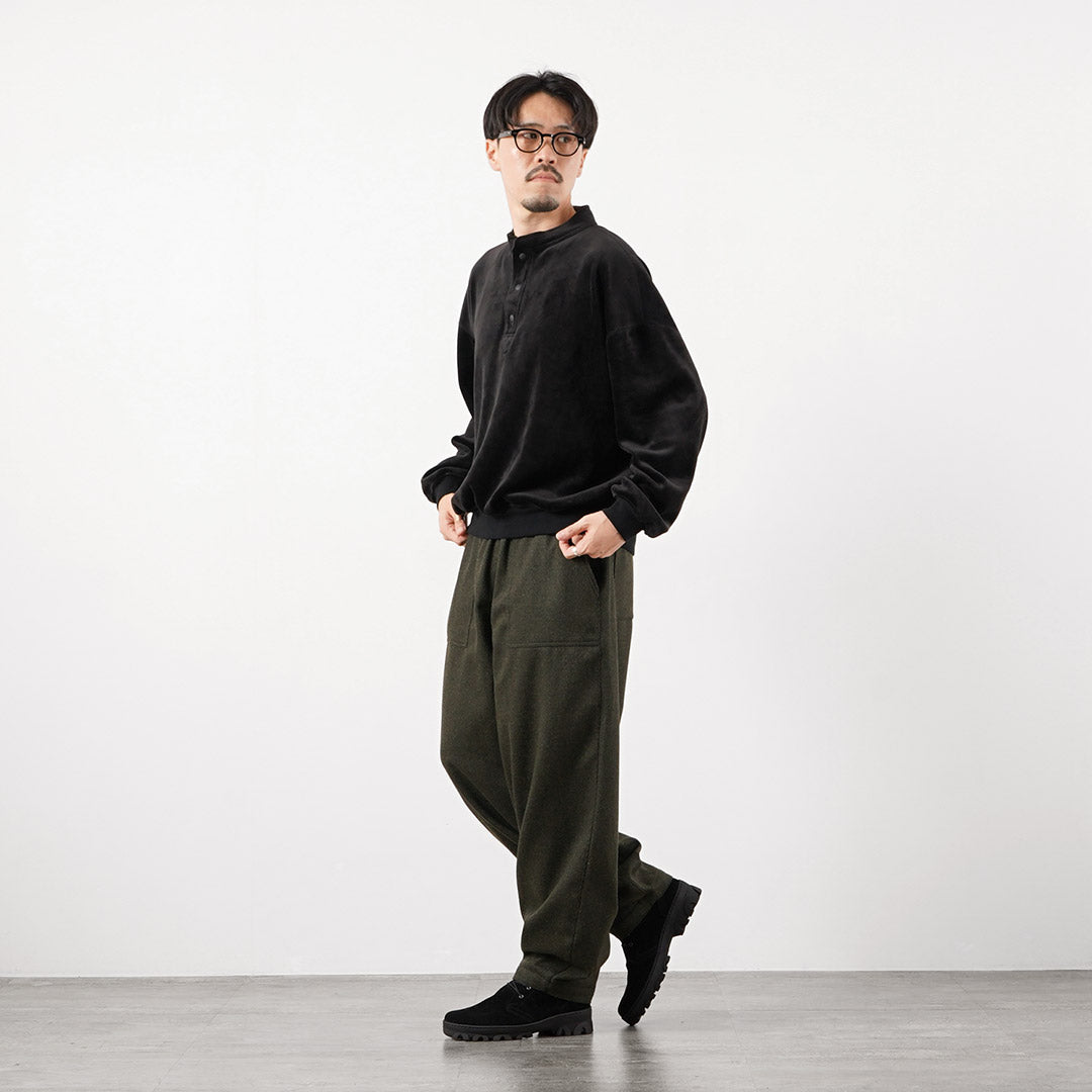 KEMA DESIGNS（ケマデザインズ） カシミアカルゼ ワイドテーパード ベイカーイージーパンツ ウール 日本製