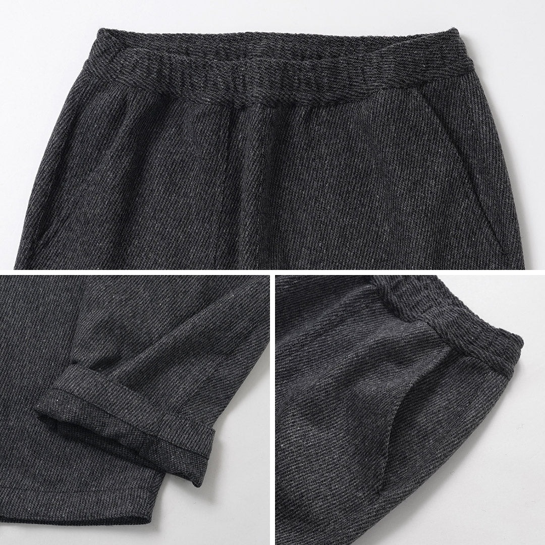 KEMA DESIGNS（ケマデザインズ） カシミアカルゼ ワイドテーパード ベイカーイージーパンツ ウール 日本製