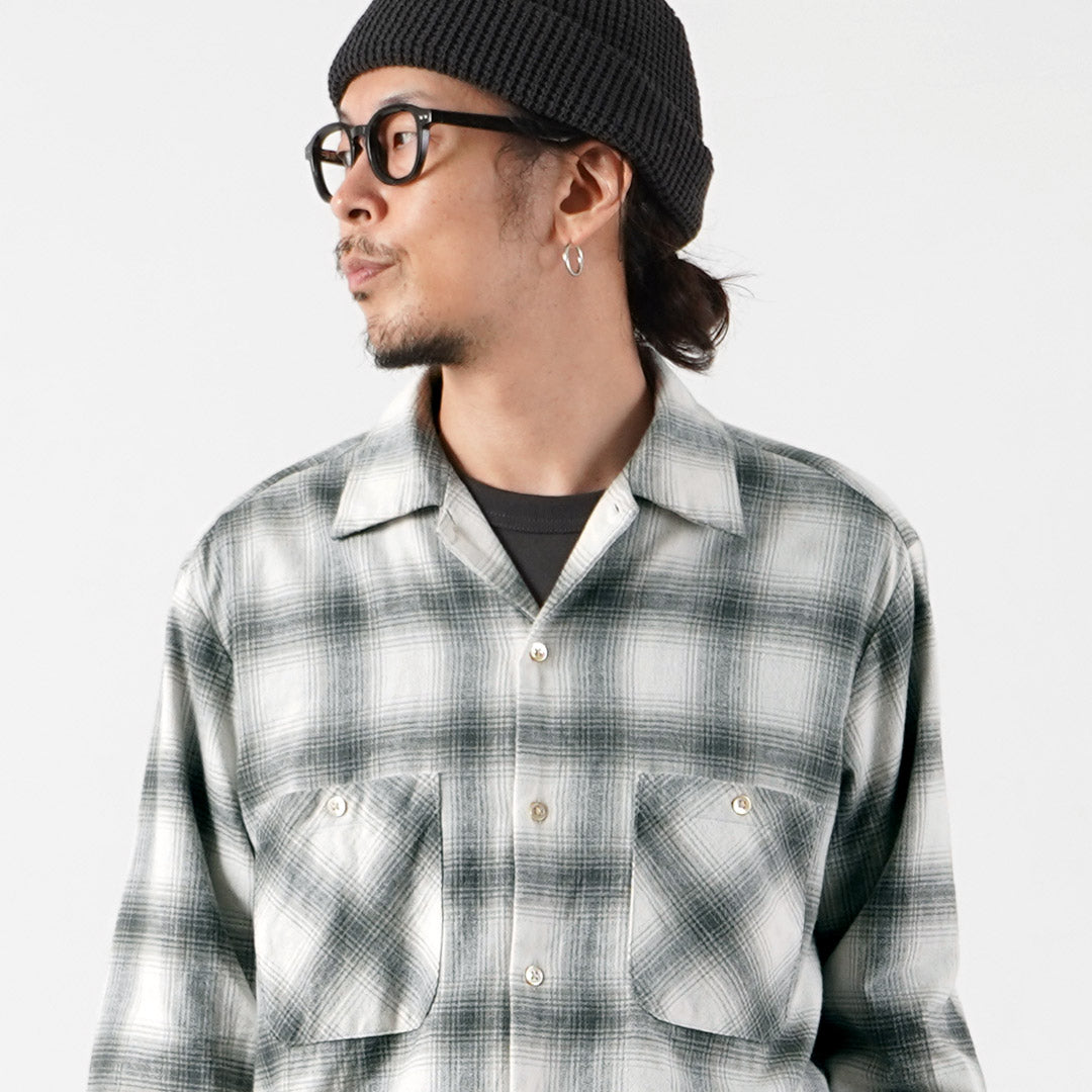 KEMA DESIGNS（ケマデザインズ） リネンウール アムンゼン オンブレー オープンカラーシャツ 日本製