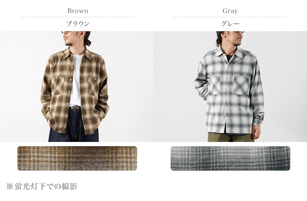 KEMA DESIGNS（ケマデザインズ） リネンウール アムンゼン オンブレー オープンカラーシャツ 日本製