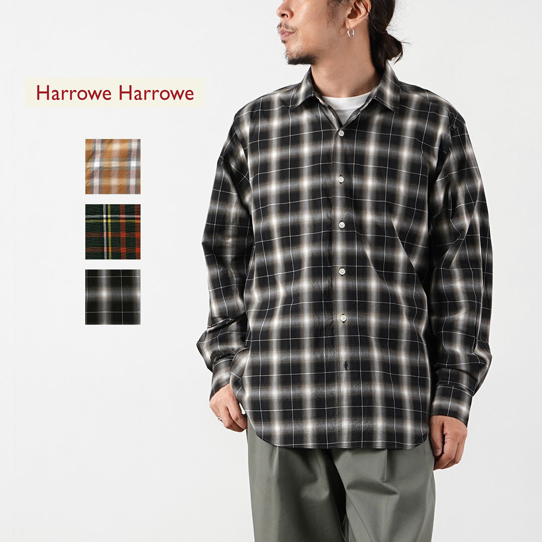 HARROWE HARROWE（ハロウハロウ） チェック レギュラーカラーシャツ 日本製