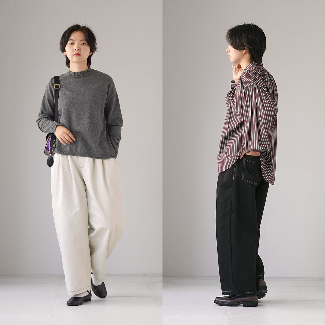 MANON（マノン） スリータック ワイド チノパンツ 日本製 / レディース