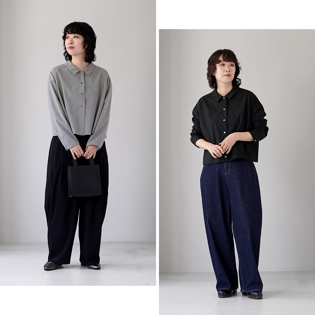 mizuiro ind（ミズイロインド） T/R ワイドシャツ 日本製