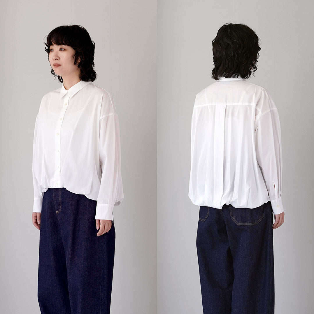 mizuiro ind（ミズイロインド） ロングスリーブ バルーンシャツ 日本製