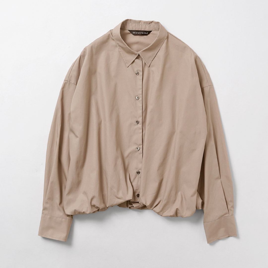 mizuiro ind（ミズイロインド） ロングスリーブ バルーンシャツ 日本製