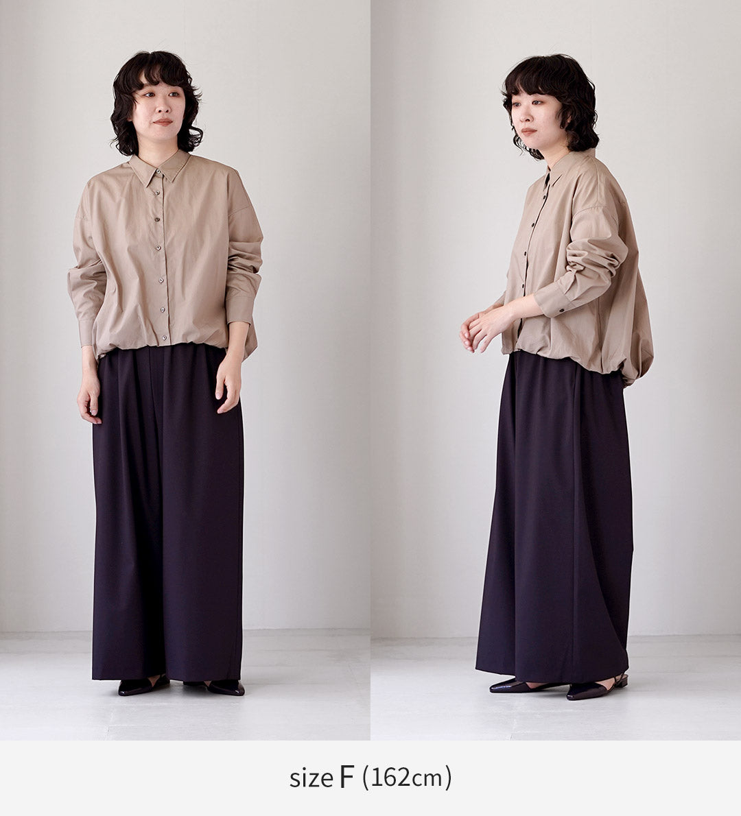 mizuiro ind（ミズイロインド） ロングスリーブ バルーンシャツ 日本製