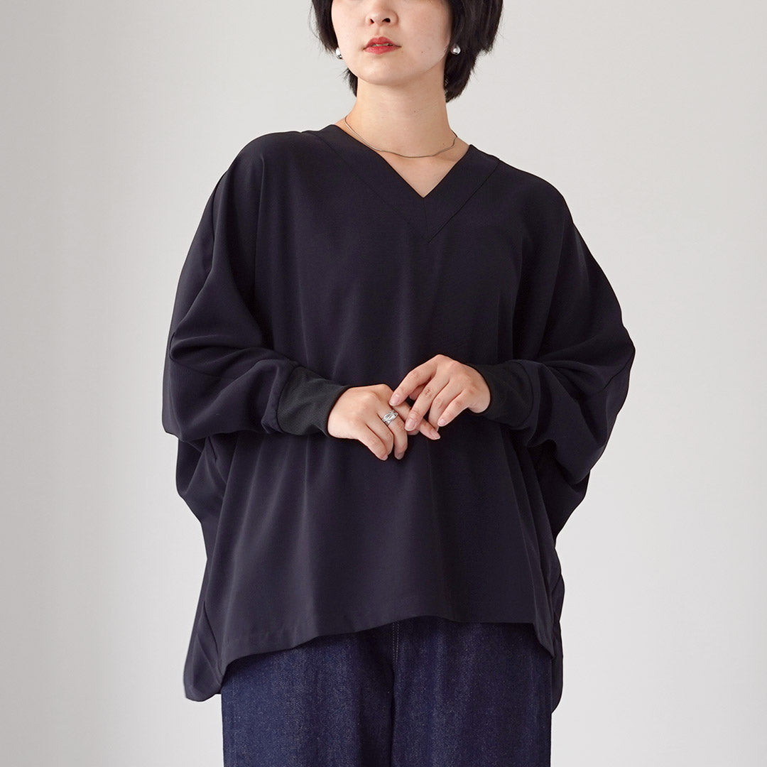 mizuiro ind（ミズイロインド） Vネック ドルマン プルオーバー 日本製
