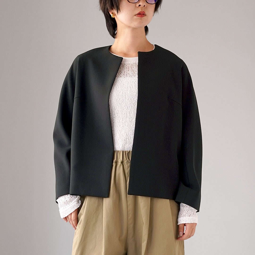 TRAVAIL MANUEL（トラバイユマニュアル） ダブルクロス ノーカラー ジャケット 日本製