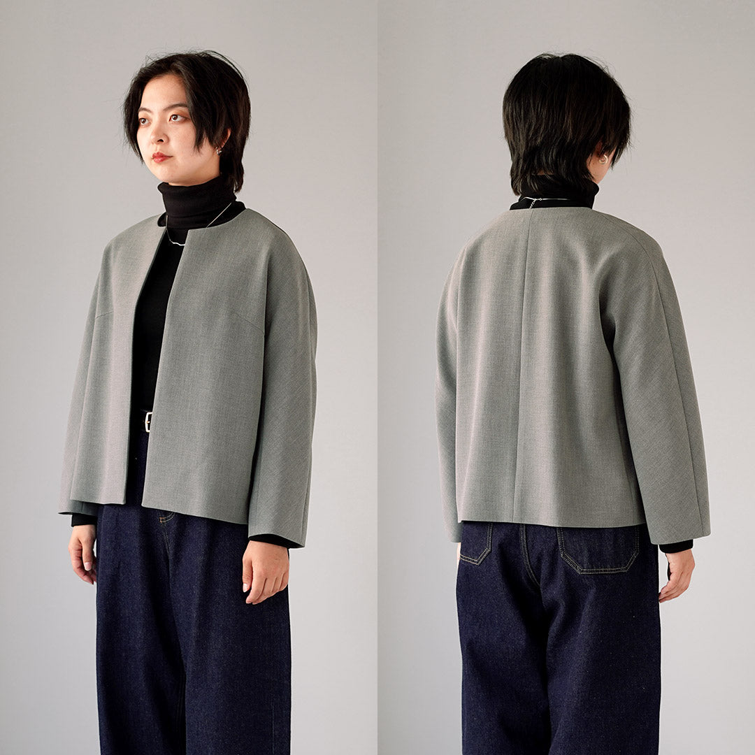 TRAVAIL MANUEL（トラバイユマニュアル） ダブルクロス ノーカラー ジャケット 日本製