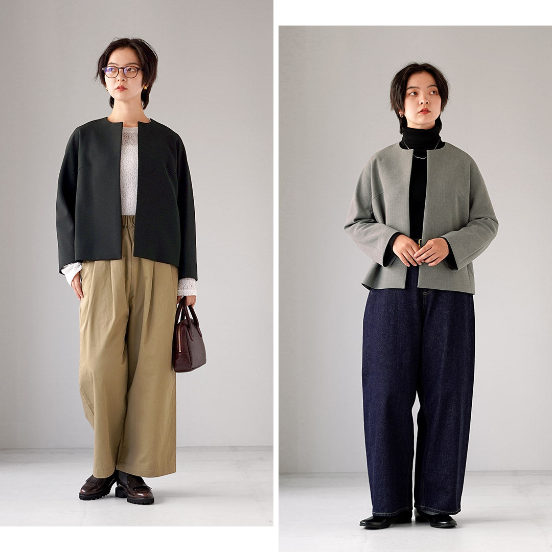TRAVAIL MANUEL（トラバイユマニュアル） ダブルクロス ノーカラー ジャケット 日本製