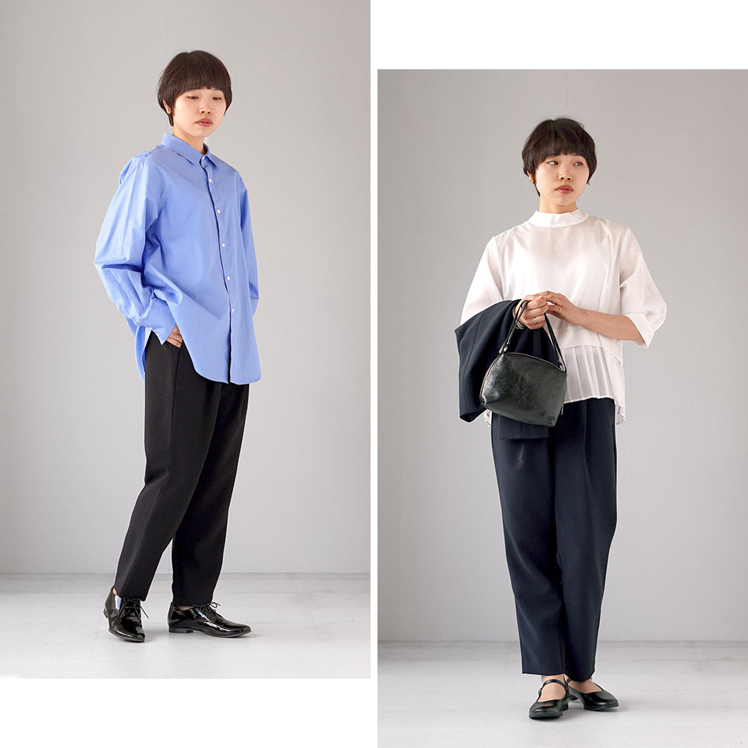 TRAVAIL MANUEL（トラバイユマニュアル） Wクロス ワンタックストレート パンツ 日本製