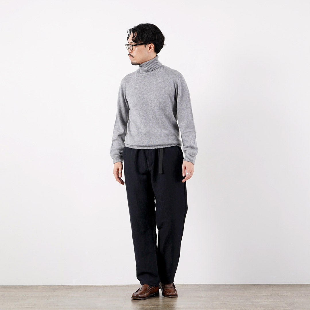 FUJITO（フジト） ナウン ベルトレスパンツ ウールリネンサージ 日本製