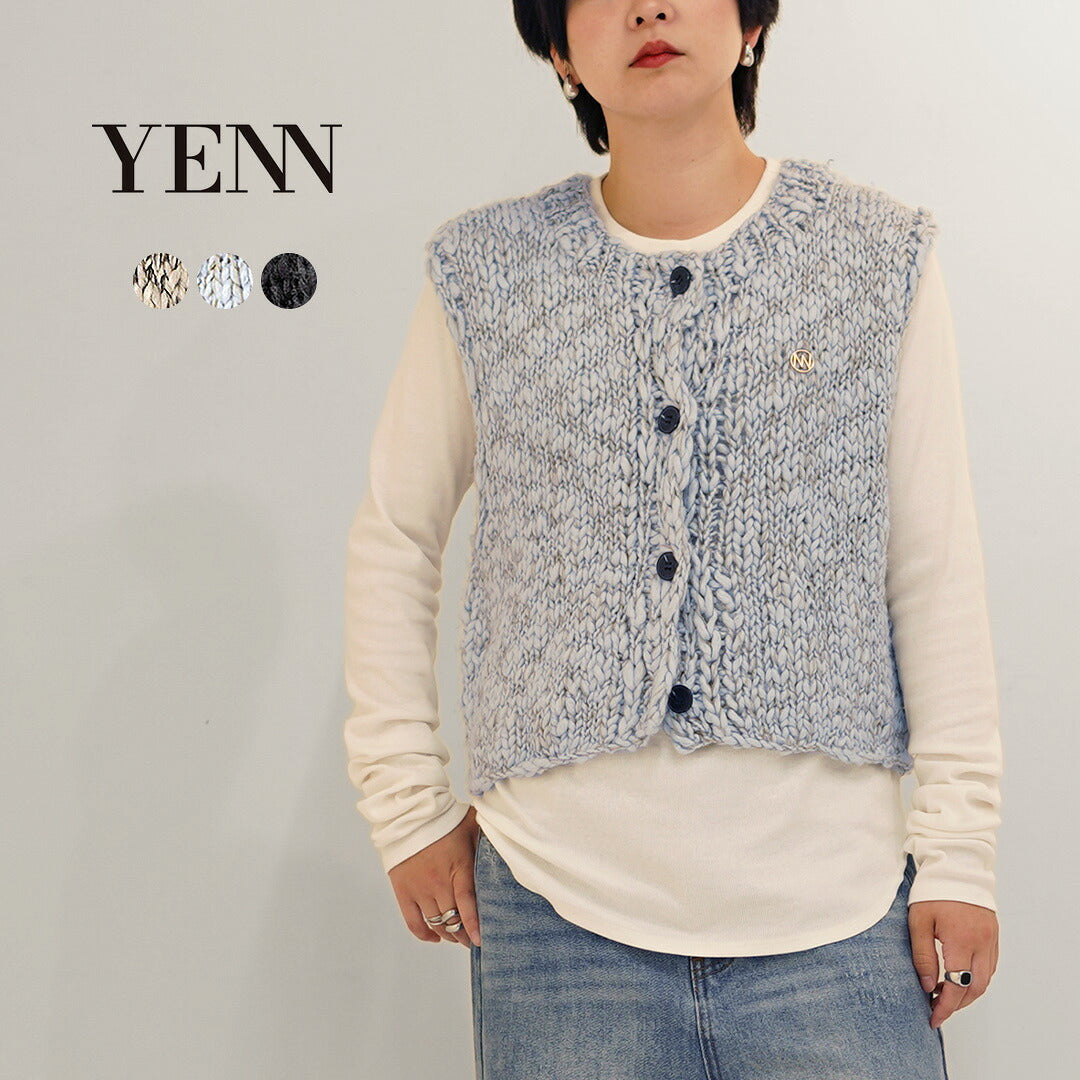 YENN（イェン） ハンドスラブ ミックスベスト / レディース ニット 前
