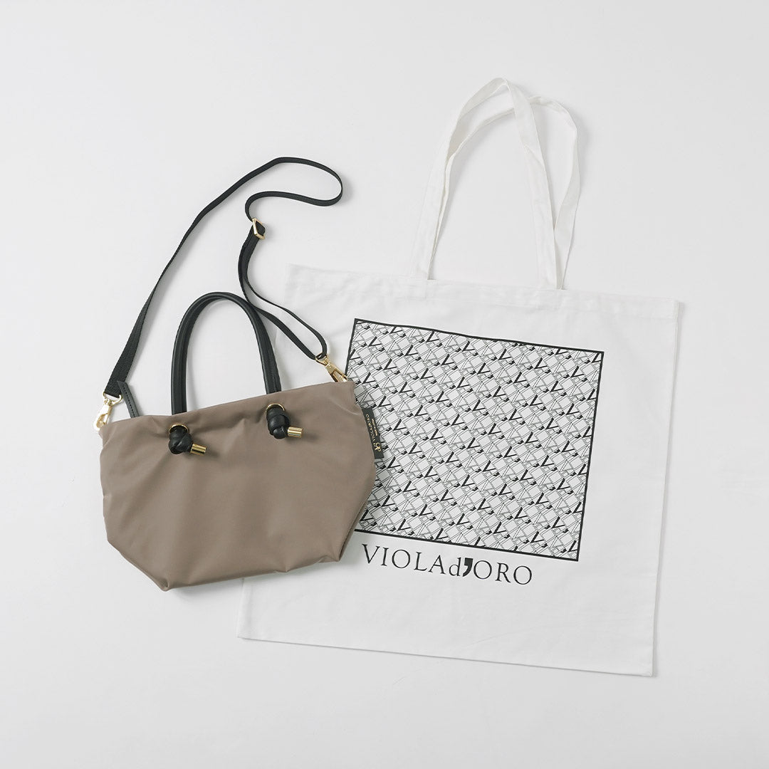 VIOLAD’ORO（ヴィオラドーロ） BIANCA S ノットハンドル ナイロン トートバッグ ビアンカ 日本製