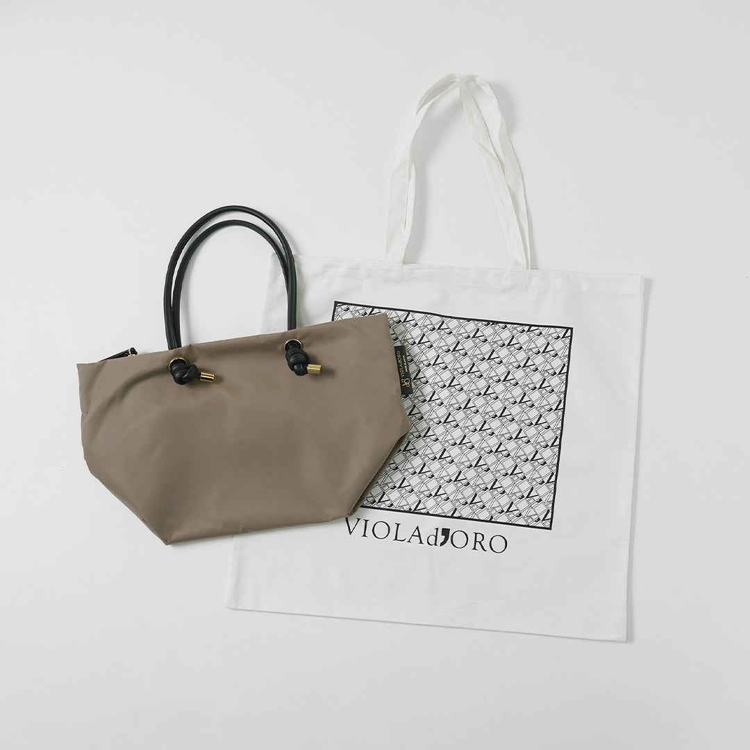 VIOLAD’ORO（ヴィオラドーロ） BIANCA M ノットハンドル ナイロン トートバッグ ビアンカ 日本製