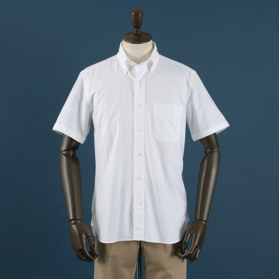 ROCOCO（ロココ） プレミアムオックスフォード ショートスリーブ ボタンダウンシャツ / トップス 半袖 無地 スタンダードフィット スーピマコットン 綿 ビジカジ メンズ 日本製