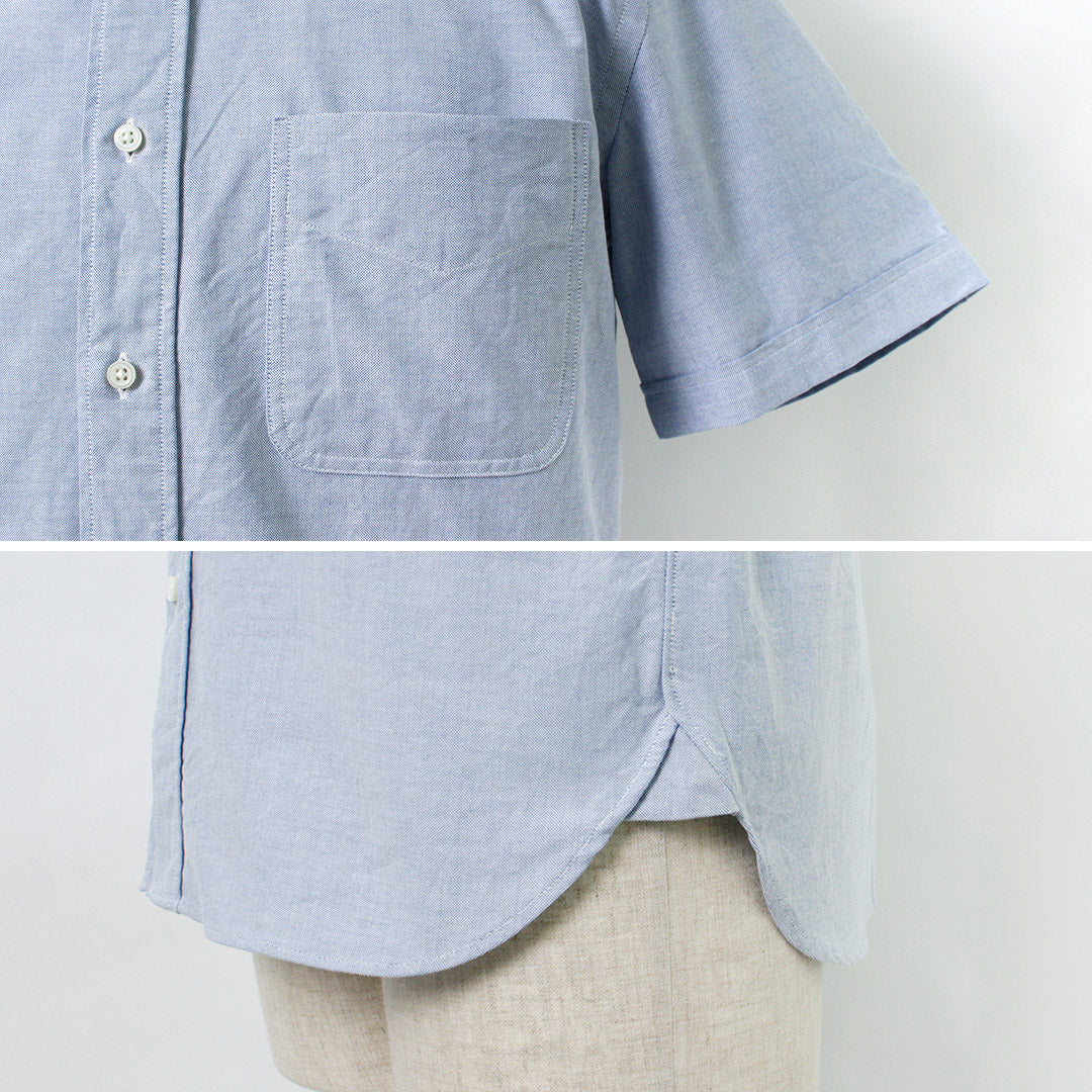 ROCOCO（ロココ） プレミアムオックスフォード ショートスリーブ ボタンダウンシャツ / トップス 半袖 無地 スタンダードフィット スーピマコットン 綿 ビジカジ メンズ 日本製