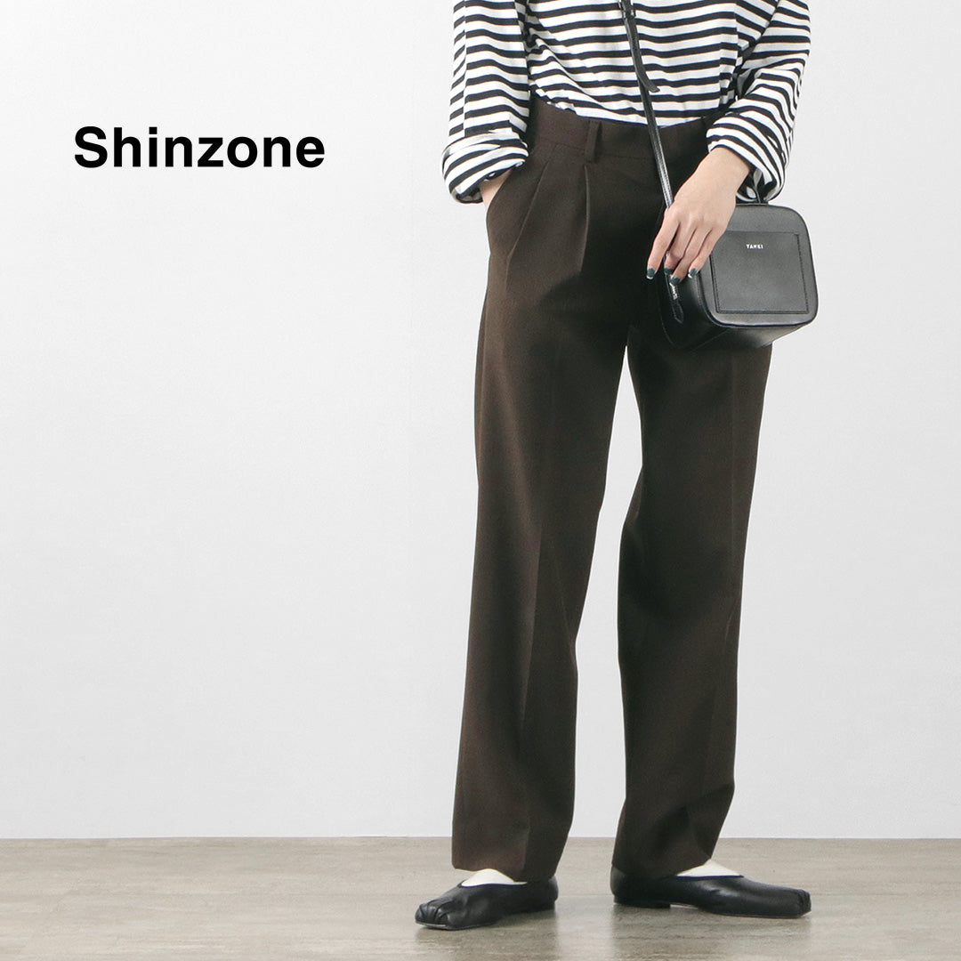 【50％OFF】SHINZONE（シンゾーン） クライスラーパンツ  2023年モデル / 2タック / ロング / レディース / 日本製 / 21AMSPA01 / CHRYSLER PANTS【セール】