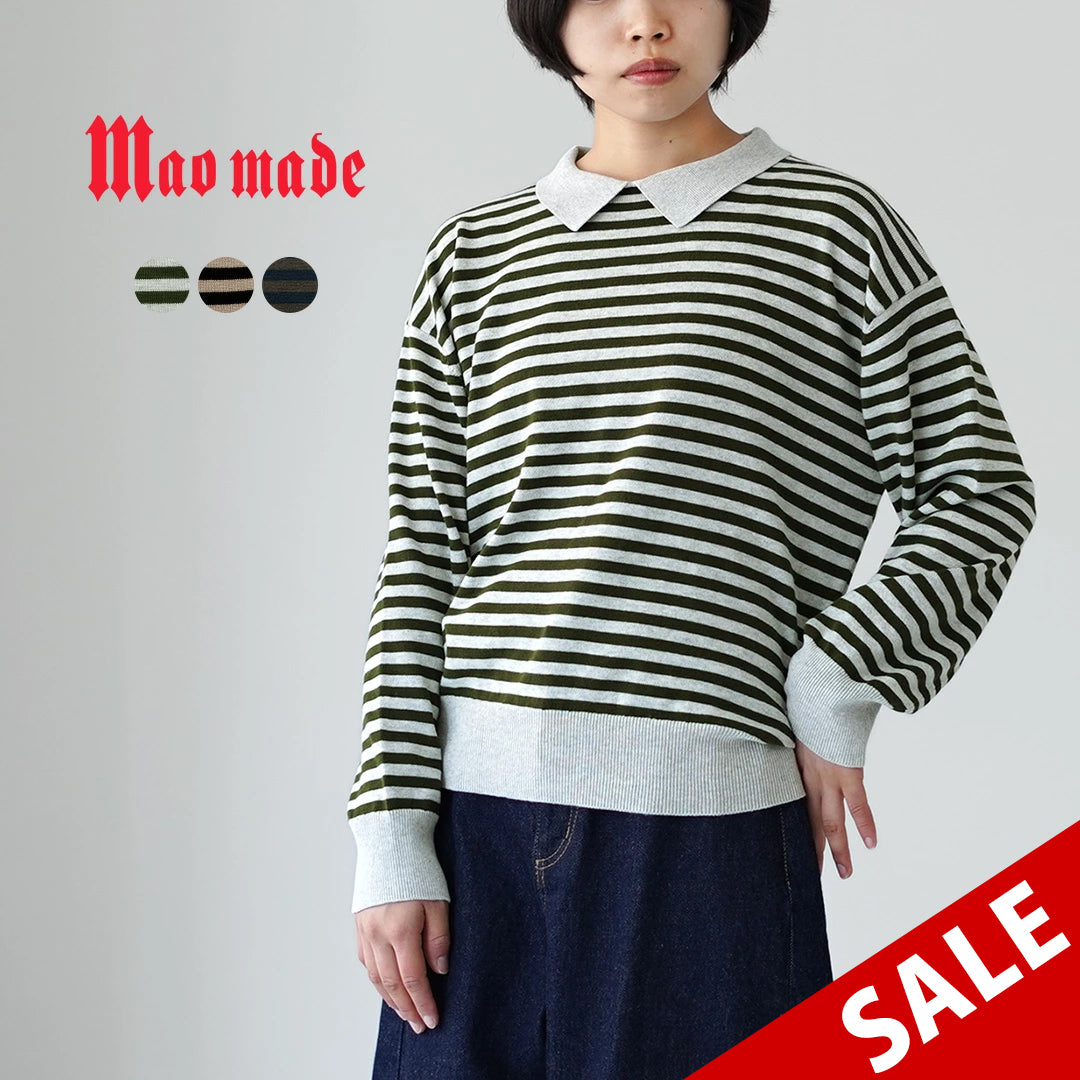 【20％OFF】MAO MADE（マオメイド） やわらかコットン レディライク ニットポロ 2025年モデル